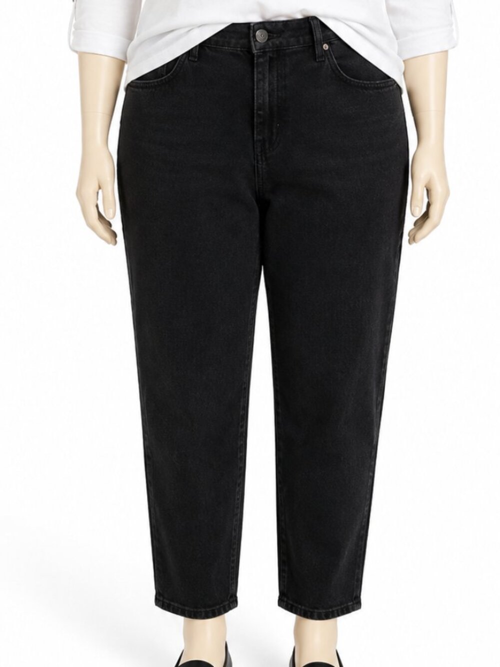 Just My Size Black Straight Leg Jeans – Size 16W – Like New – Studded Back Pocke